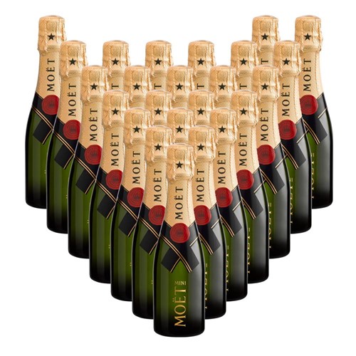 Case of 24 Bottles of Mini Moet And Chandon Brut Champagne 20cl – Perfect for Parties or Giveaways